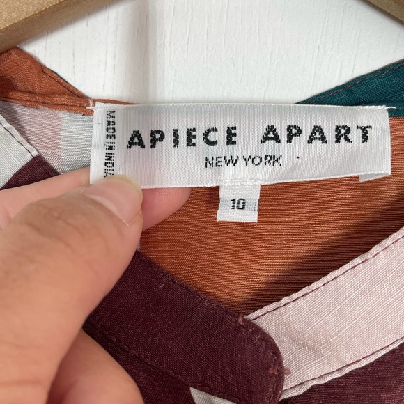 Apiece Apart Isli Viola Top Women's SZ 10 Alhambra Stripe Linen Silk Blend - Picture 10 of 12